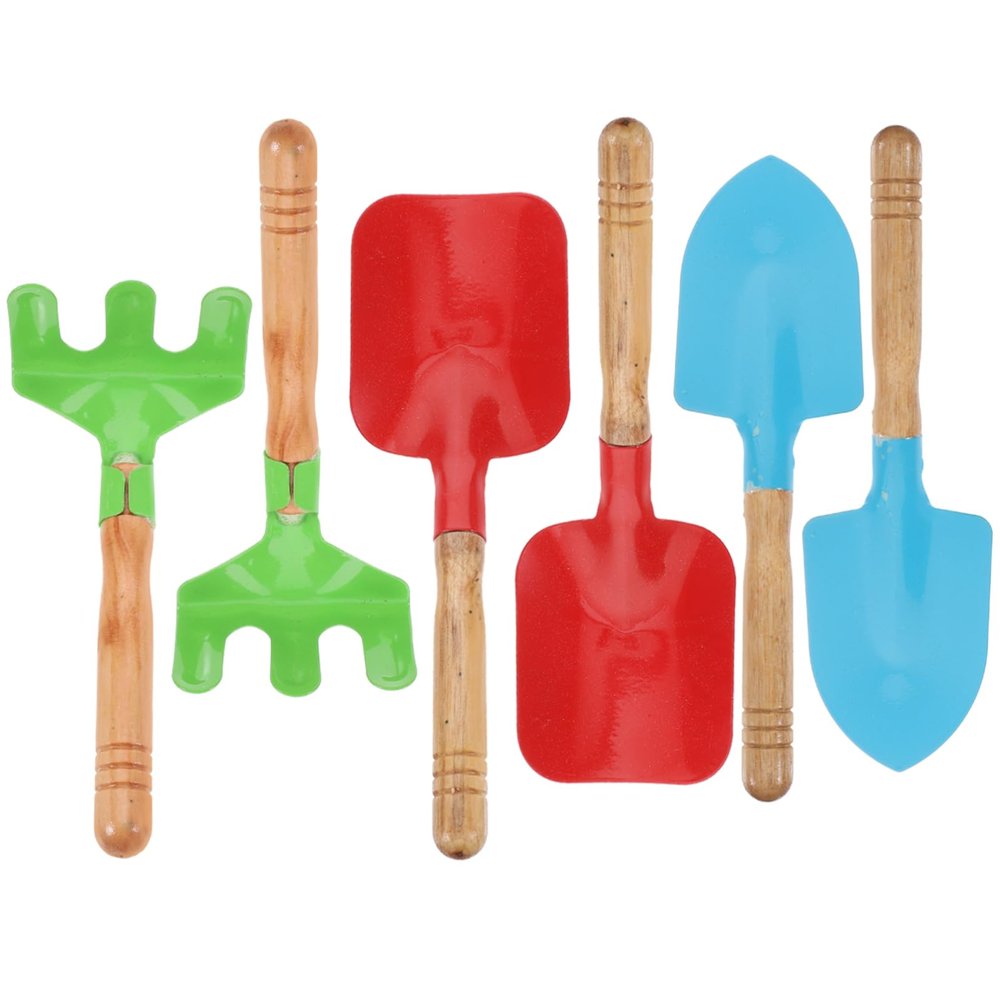 Abaodam 2sets Boys and Girls Gardening Tools Cartoon Shovel and Rake Lightweight Handheld Garden Tools for Safe and Material for Toddlers and Young Gardeners
