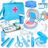 Dentist Playset for Boys with Oversized Pretend Teeth /Removable Teeth /Braces /Retainer - Kids Doctors Play Set - Teeth Model for Teaching - Role Play Toys for Kids 4-6 (Blue) view 1