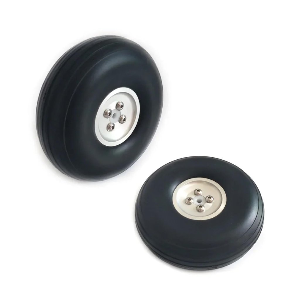 1" to 5" PU Wheel with Aluminum Alloy hub Compatible RC Airplane Model Tail Wheel Universal(3.75inch)