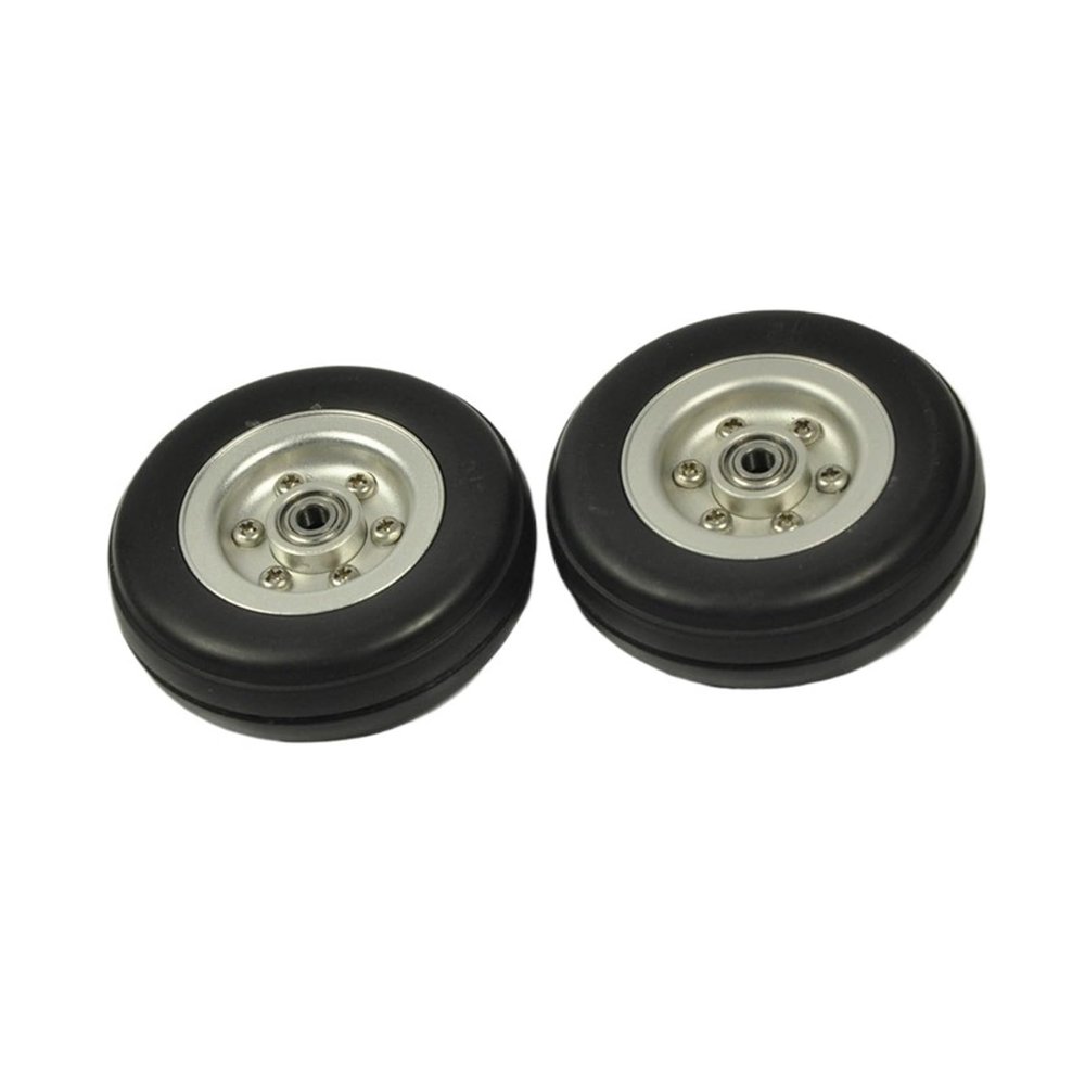 1pcs 2 inch 2.25 inch 2.75 inch 3 inch 3.75 inch 4 inch RC Airplane Rubber Tire Aircraft Wheel with Aluminum Hub Compatible Fixed Wing Aircraft Model Universal(101mm)