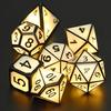 7 PCS Light Up DND Dice Set,Glow in The Dark Dice with Rechargable Dice Storage Box, D4,D6,D8,D12,D20,2PCS D10 LED D&D Polyhedral Role Playing Dice for RPG Table Games LED DND Dice Set Warm Light view 2