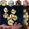 7 PCS Light Up DND Dice Set,Glow in The Dark Dice with Rechargable Dice Storage Box, D4,D6,D8,D12,D20,2PCS D10 LED D&D Polyhedral Role Playing Dice for RPG Table Games LED DND Dice Set Warm Light view 3