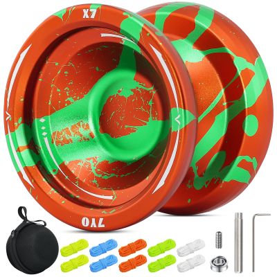 X7 Responsive Yoyo for Kids, Professional Trick Yoyo for Beginner, Finger Spin Yo-yo with 10 Strings, Bag, KK Bearing, Bearing Tool