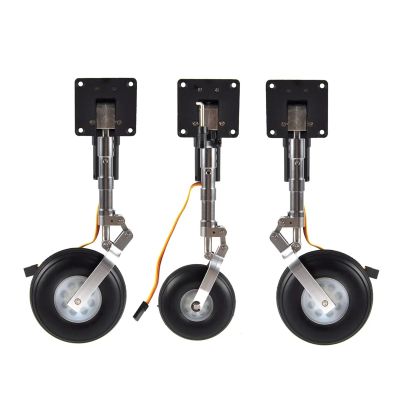 1 Set Servoless Retractable Landing Gear Anti-Vibration Landing Gear with Wheels 193mm Compatible with 1.6m RC Aircraft Universal