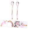 Homoyoyo 2 Pcs Princess Crown Headbands Colorful Braided Wigs for Girls Long Hairpiece Cosplay Accessories for Dress Up Parties view 1