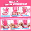 ULOVEME Pink Doctor Kit for Toddlers 3-5 with Costume - Dentist Kit for Kids with Teeth Model /Removable Teeth /Braces /Retainer - Toys for 4 Year Old Girls - Preschool Dramatic Play (Pink) view 4