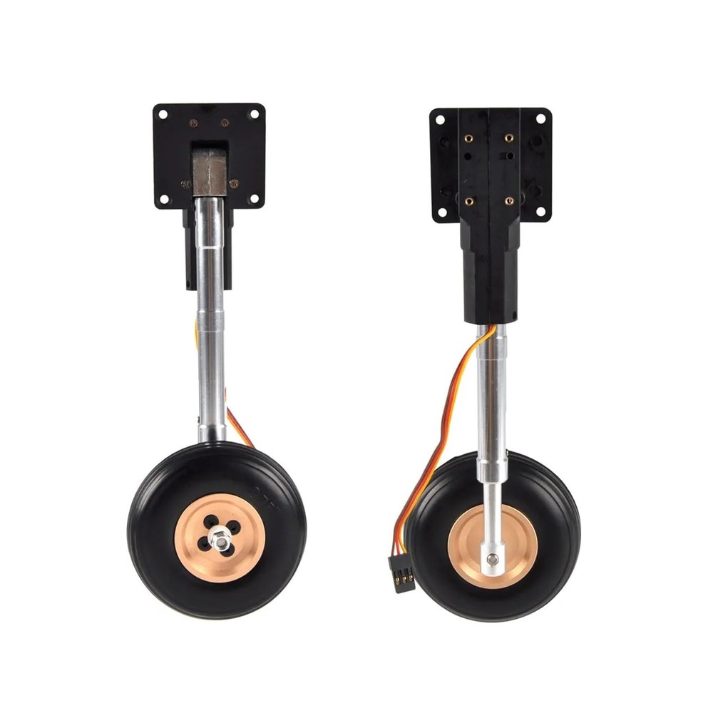 servo-Less Retractable Landing Gear with 200mm Wheels Compatible with 4-6kg RC Model Aircraft Universal(2pcs Main)