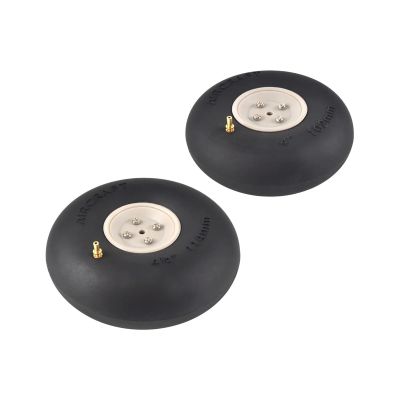 1 Pair Pneumatic Tire Rubber Wheel Pneumatic Tire 4/4.5/5/5.5 Inch Compatible RC Airplane Model Landing Gear Wheels Universal(4.5 inch 1pair)