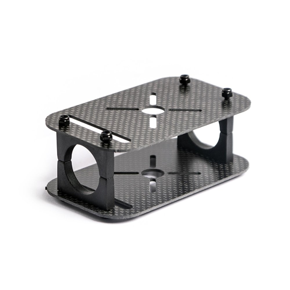 25mm Carbon Fiber Motor Mount Clamp Set 3K Full Carbon Fiber Tube Clamps for RC FPV Drones, Multirotors, RC Cars Lightweight & High-Strength Frame Mounting Kit, Includes Screws & Bolts (4pcs)