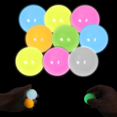 9pcs 2.4in Lumi Balls,Dream Balls,Glow in The Dark Sticky Ball That Stick to The Ceiling,Elevated Stress Balls for Kids and Adults,Stocking Stuffers,ASMR Cool Stuff for Teens