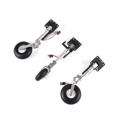 1 Set of Nose/Main Retractable Landing Gear Anti-Vibration Landing Gear with Wheels, Compatible with 1.4m RC Aircraft Universal