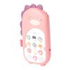 LIOOBO 1PC Bilingual Cartoon Mobile Phone for Chewable Vibration Function Early Education Play for Months Pink Dinosaur Design view 1