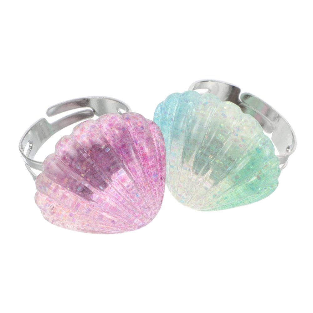 BESPORTBLE Ocean-Themed Seashell Ring for Little Girls Cute Beach Party Jewelry Adjustable Size Children's Accessories Sea Theme Parties