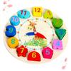 Toddmomy Wooden Beads Clock Educational Sorting Clock for Shape and Recognition Plaything Safe Wooden Material Present for Boys view 1