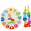 Toddmomy Wooden Beads Clock Educational Sorting Clock for Shape and Recognition Plaything Safe Wooden Material Present for Boys view 3