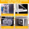 Acrylic Minifigure Display Case, Clear Display Cases for Collectibles with Mirrored, Figure Building Blocks Shadow Box, Small Anime Figure Thimble Showcase Holds 40 Minifigs (Figure not Included) view 4