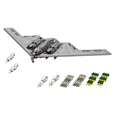 B2 Spirit Bomber Building Block Set, B2 Spirit 1/70 Scale Flying-Wing Ultra-High-Speed Intercontinental Stealth Strategic Bomber Model, Military Aircraft with Ammunition, 1977PCS