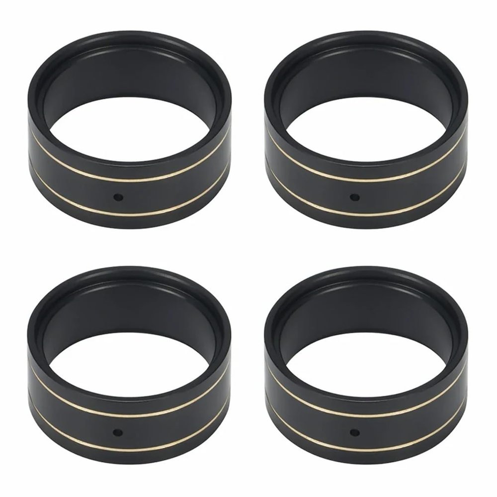 4PCS 16g 1.0 Brass Wheel Clamp Ring for 1/24 RC Crawler Axial SCX24 Deadbolt C10 Gladiator Bronco AX24 Beadlock Wheels Upgrade (Black Coating Brass)