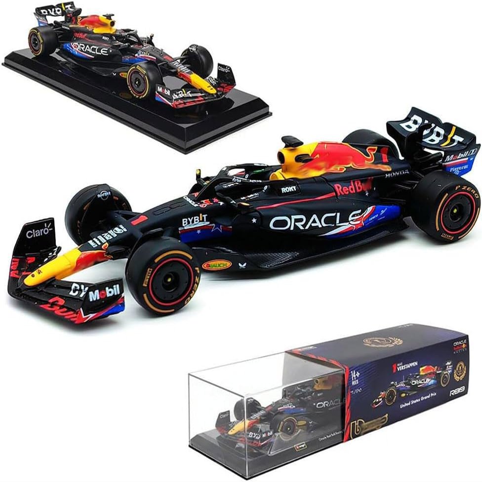 1:24 2023 F1 RB19 No. #1 Max Verstappen F1 No. #11 Sergio Perez Formula Racing Alloy Car Diecast Model (1/24 RB19 1# Austin US)