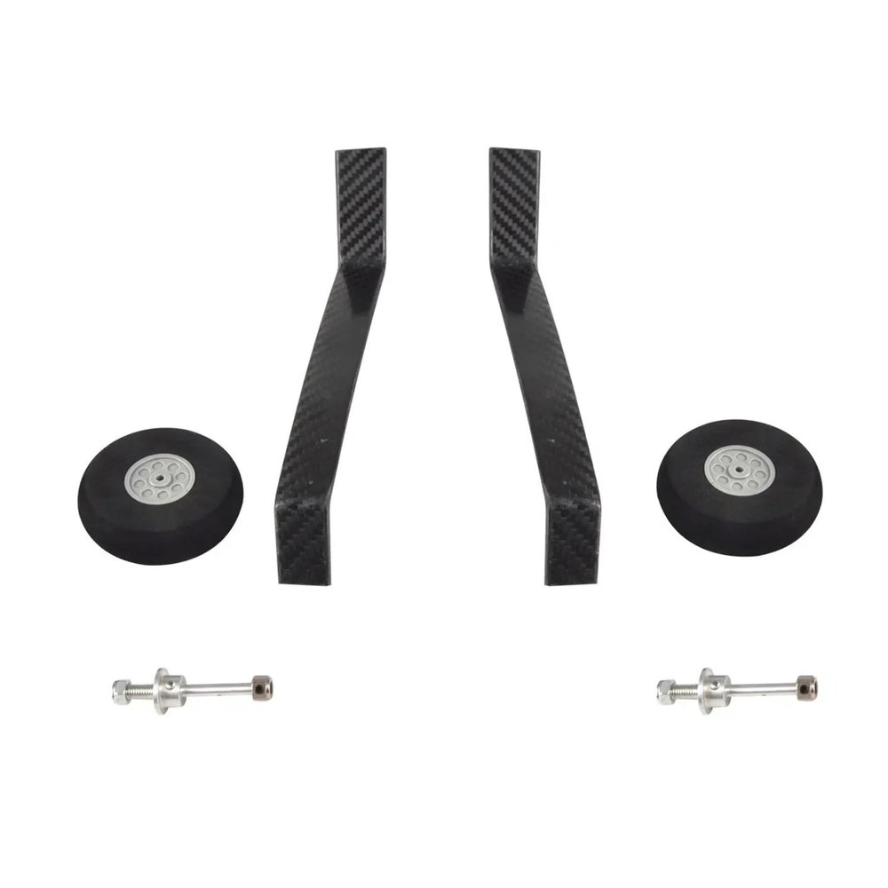 1 Set of Carbon Landing Gear kit with tire axle Compatible with rc Airplane Model Universal