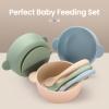 Eascrozn Baby Bowls with Suction and Baby Spoons Set of 3, Silicone Stay Put Bowls and Feeding Spoons for Babies Toddlers Kids, BPA Free,Microwave and Dishwasher Safe view 4