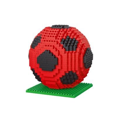 alltogetho Red Soccer Ball Building Blocks Kit  900+ Micro Mini Bricks for Desk Decor, Classroom Learning & Collector Display, The Toys for Sports Enthusiasts