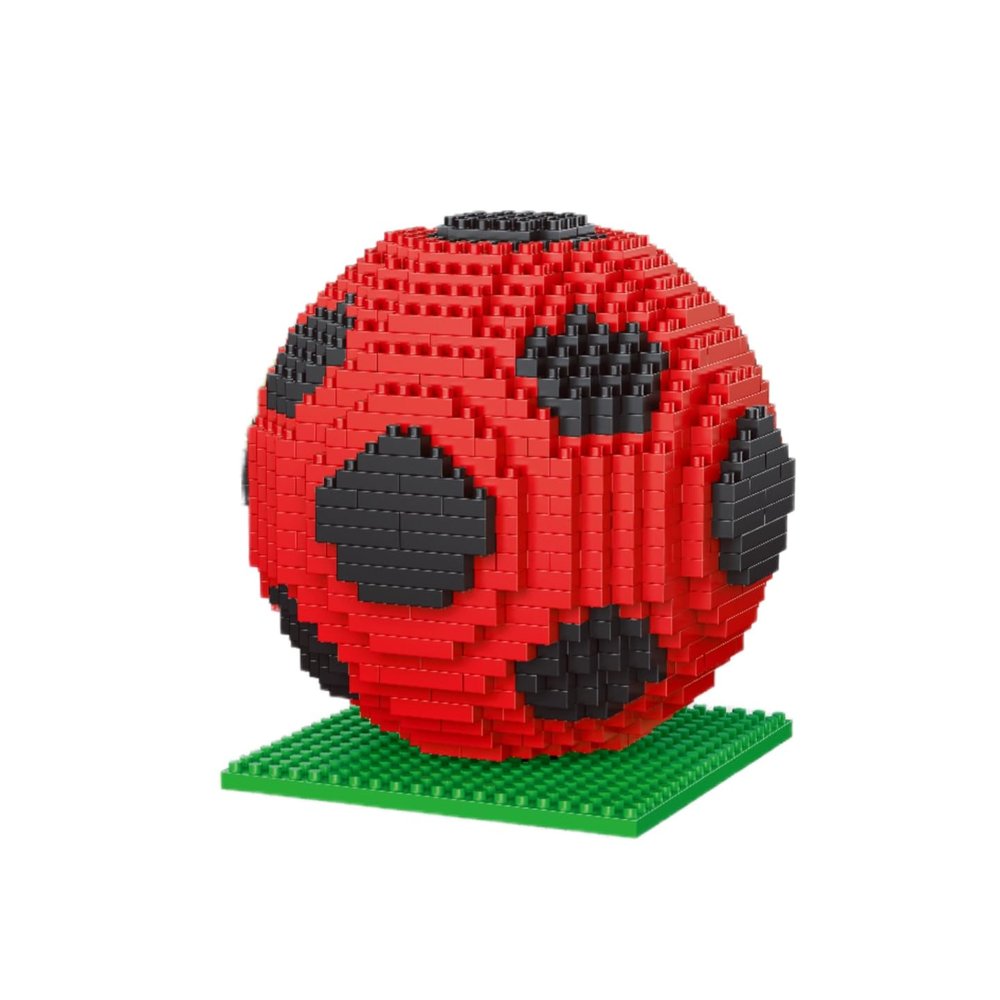 alltogetho Red Soccer Ball Building Blocks Kit 900+ Micro Mini Bricks for Desk Decor, Classroom Learning & Collector Display, The Toys for Sports Enthusiasts