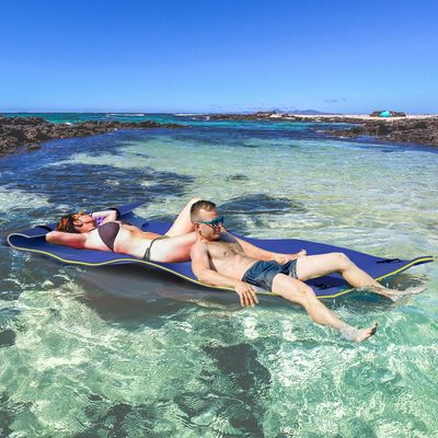 10' x 5' Floating Mat for Pool, 3-Layer Lily Pad Floating Pool Mat, Thick and Durable Water Activities Lily Pad for Pool, Oceans,Beach (Blue, 10' x 5')