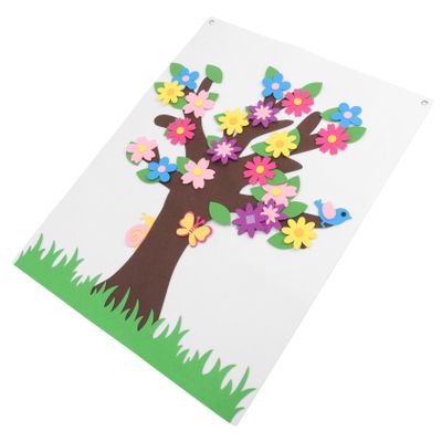 LOORGVEL 1set Felt Flower Tree Boy Girl Interactive Preschool Craft Activity Reusable Wall Decor Creative Design for Classrooms and Playrooms