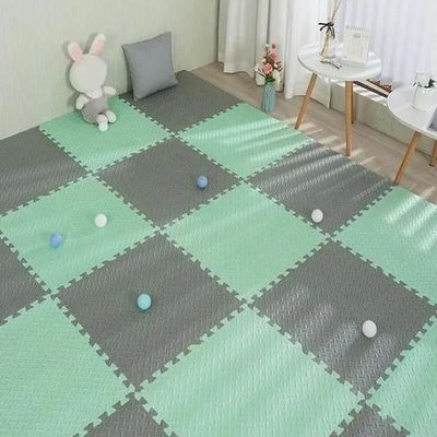 30 * 30CM 12PCS Play Mats, EVA Foam Puzzle Mats,for Use in Garages, Gyms, Home Fitness Rooms(Green-Gray)