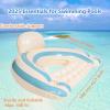 2 pcs Inflatable Pool Float Chair - 40" Pool Floaties Chair Floats Loungers for Swimming Pools Floating Lounger with Cup Holders Party Floaties for Adults (Blue and Orange) view 2
