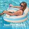 2 pcs Inflatable Pool Float Chair - 40" Pool Floaties Chair Floats Loungers for Swimming Pools Floating Lounger with Cup Holders Party Floaties for Adults (Blue and Orange) view 3