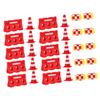 LIOOBO 30pcs Mini Traffic Cones and Fences Educational Road Sign for Enhance Cognitive Skills and Hand Eye Coordination for Interactive Learning and Traffic Safety Awareness view 1