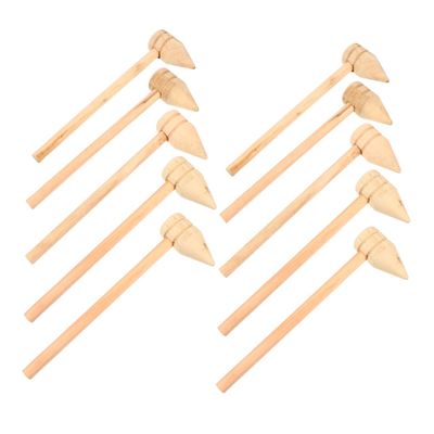 SOLUSTRE 10pcs Wooden Hammer Tool Mini Mallets Small Hammers Boys and Girls Toy for Craft