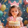Atoden 3 Year Old Birthday Headband and Sash Happy 3rd Birthday Decorations for Girl Glitter Flower Princess Crown Tiara with Pink Bow Party Costume Outfit Gifts view 2