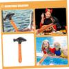 HOOTNEE 4pcs Inflatable Hammer with Wood Grain Design Fun Pool Props for Birthday Parties Bathtub Play and Creative Imagination Development view 4