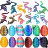 12 Pcs 3D Printed Dragon Eggs with Dragon Inside, Mystery Articulated Dragon Toy Set, Flexible Crystal Dragon Figurines, Christmas Basket Stuffers Stocking Stuffers Birthday Gifts for Kid Teens Adults view 1
