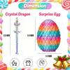 12 Pcs 3D Printed Dragon Eggs with Dragon Inside, Mystery Articulated Dragon Toy Set, Flexible Crystal Dragon Figurines, Christmas Basket Stuffers Stocking Stuffers Birthday Gifts for Kid Teens Adults view 2