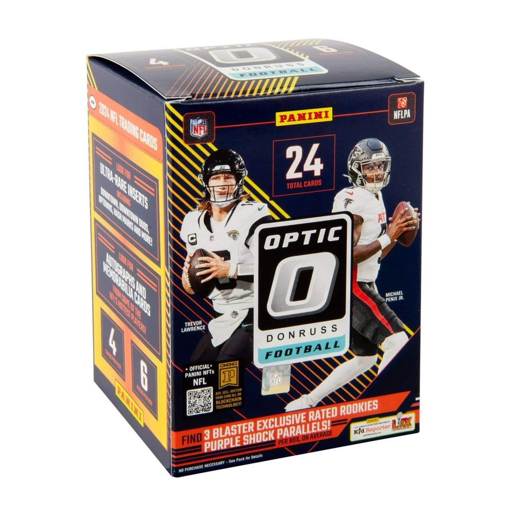 2024 Panini Donruss Optic Football Trading Card Blaster Box (Purple Shock Parallels)