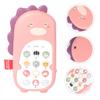 BESPORTBLE 1PC Bilingual Phone Chewable Cartoon Vibration Mobile Phone for Early Childhood Fun Teething for Months Pink Dinosaur view 1