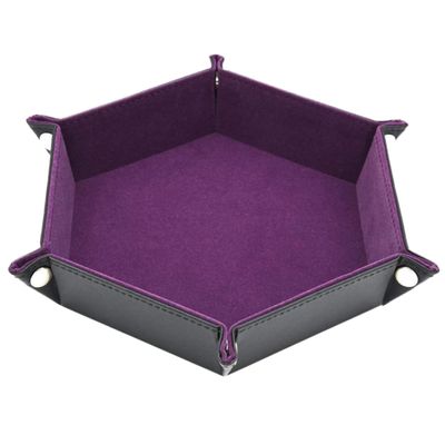BESPORTBLE Hexagon Dice Plate Double-Sided Pu Leather Jewelry Storage Tray Bar Game Board for Office Home