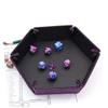 BESPORTBLE Hexagon Dice Plate Double-Sided Pu Leather Jewelry Storage Tray Bar Game Board for Office Home view 2
