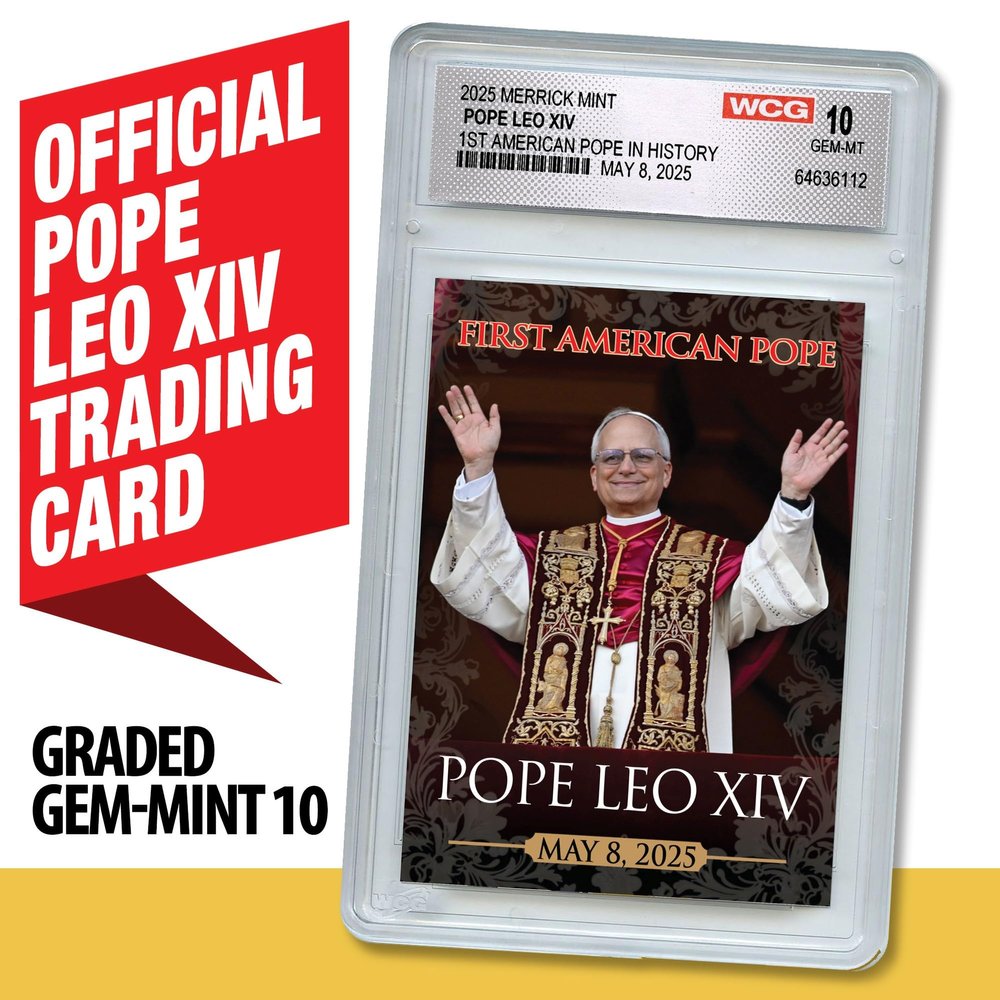 2025 Pope Leo XIV Official Premium Trading Card May 8, 2025 - Graded GEM-Mint 10