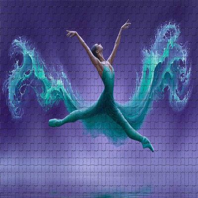 Challenging and Graceful Jigsaw Game Featuring Fluid Dance Art 500 Piece Puzzle for Adults and Art Lovers Wall Decor and Family Fun Gift