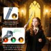 Light Up Magic Wizard Wand with Sounds & 4 Color Lights Illuminating Witch Toys for Kids Cosplay Party Birthday Gift, Silver, 2PCS view 3