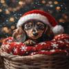 1000 Piece Jigsaw Puzzle for Adults Long-haired Dachshund Puppy Christmas Challenging and Cute Festive Puzzle Game for Dog Lovers Families Wall Decor Gift Family Game Night Fun view 1