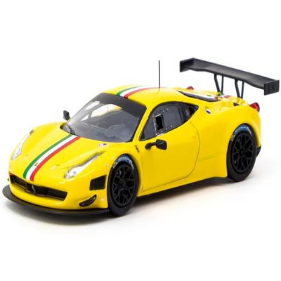 458 Italia GT3 Yellow with Italian Flag Stripes Road64 Series 1/64 Diecast Model Car by Tarmac Works T64R-073-YL