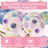 140PCS Space Themed Paper Plates Party Supplies Decorations, Supplies for Girls Baby Birthday Party Decorations Pink Moon Star Outer Space Planet Theme Plates Set for 20 Guests view 3
