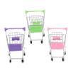 BESPORTBLE 3pcs Mini Shopping Cart Pretend Play Trolley for Iron Makeup Storage Cart with Electroplating Finish Pink Purple Green for Role Play and Desk Organization view 1