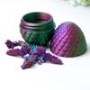 3D Printed Dragon Egg with Wing,Little Dragon Inside Egg,Flexible Realistic Articulated Animal Fidget Toys,Mystery Figurines Gifts for Easter,Executive Desk Funny Dcor and Festival Collectible (RGB) view 3